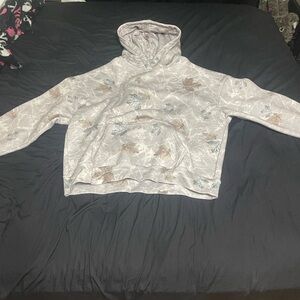 Patterned Hoodie with Nature Motif